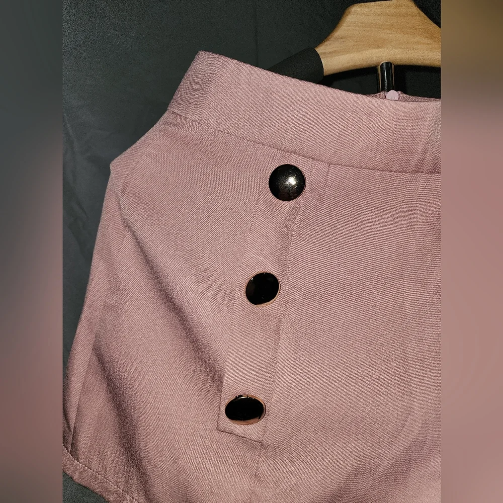 Shein Womens size medium Pink Shorts Sailor Buttons - Picture 2 of 6
